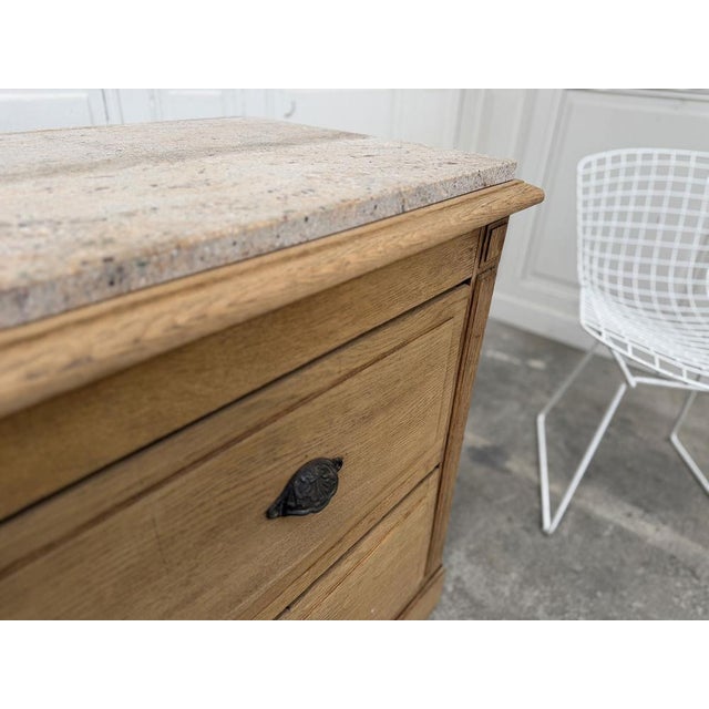 Marble and Oak Counter, 1900 For Sale - Image 5 of 10