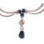14Kt White Gold Fancy Link Drop Necklace W/ diamonds And Sapphires 0.08 Total Diamond Weight 9.36 grams total weight 18 inch