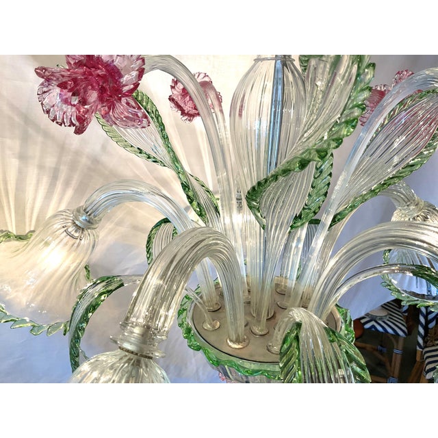 Vintage Venetian Glass Chandelier For Sale - Image 14 of 16