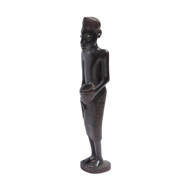 Carved Kenyan Ebony Village Figures, Set of Six, 1950-70 For Sale - Image 10 of 15