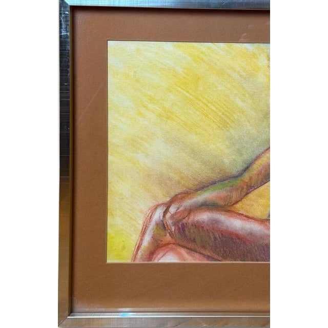 Postmodern 1990s Original Andi Pepper Expressive Nude Figure Study Drawing Vibrant Mid Century Modern Style For Sale - Image 3 of 11
