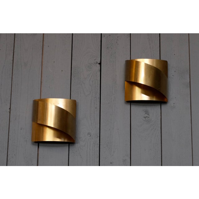 Swedish Brass Band Wall Lamp by Peter Celsing for Falkenbergs Belysning, 1960s For Sale - Image 9 of 14