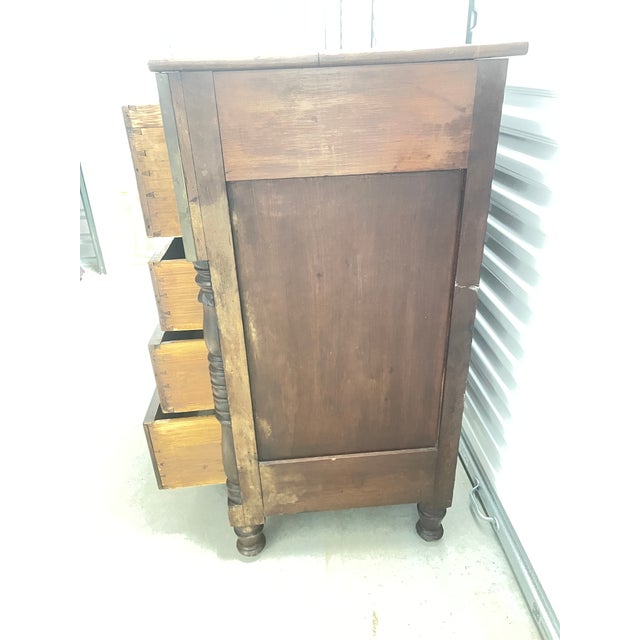 English Antique Brass Trimmed Empire Chest For Sale - Image 3 of 6