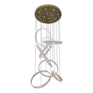 Collection Orione 2.0 Chandelier in Metal and Crystal by Jago For Sale