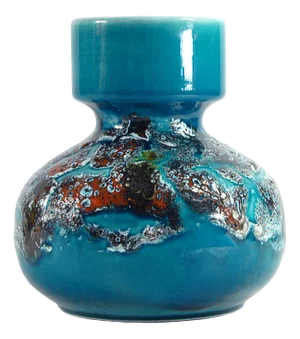 French Ceramic Fat Lava Vase from Vallauris, 1970s
