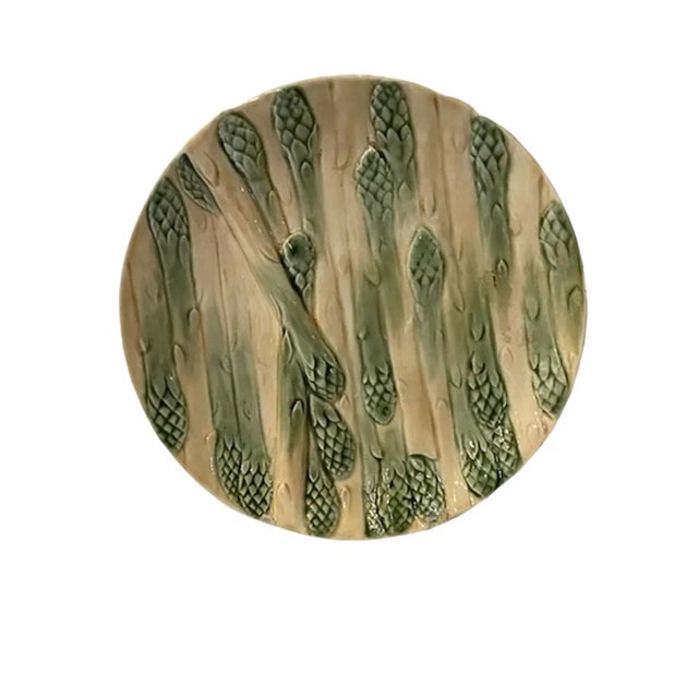 French Majolica French Asparagus Plate For Sale - Image 3 of 5