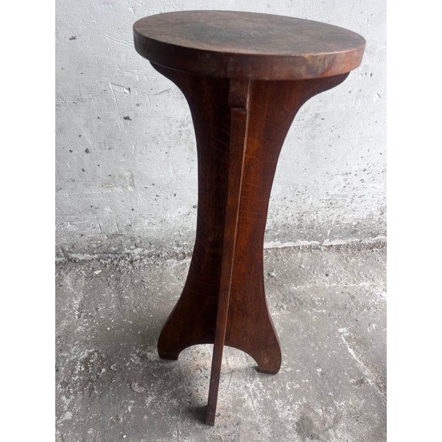 Arts & Crafts Wooden Pedestal Stands, France, 1920, Set of 2 For Sale - Image 6 of 9