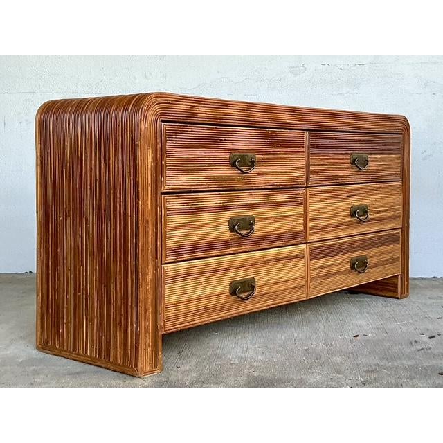 Vintage Pencil Reed Waterfall Dresser For Sale In West Palm - Image 6 of 12