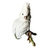 Vintage Ethan Allen White Cockatoo Bird Italian Statue Figurine Italy Porcelain For Sale