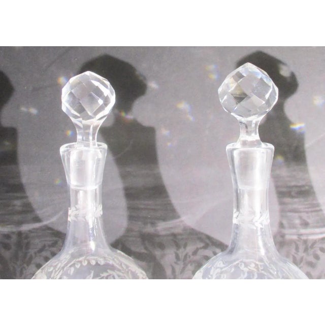Glass Antique Cut Glass Liqueur Decanters - Set of 3 For Sale - Image 7 of 8
