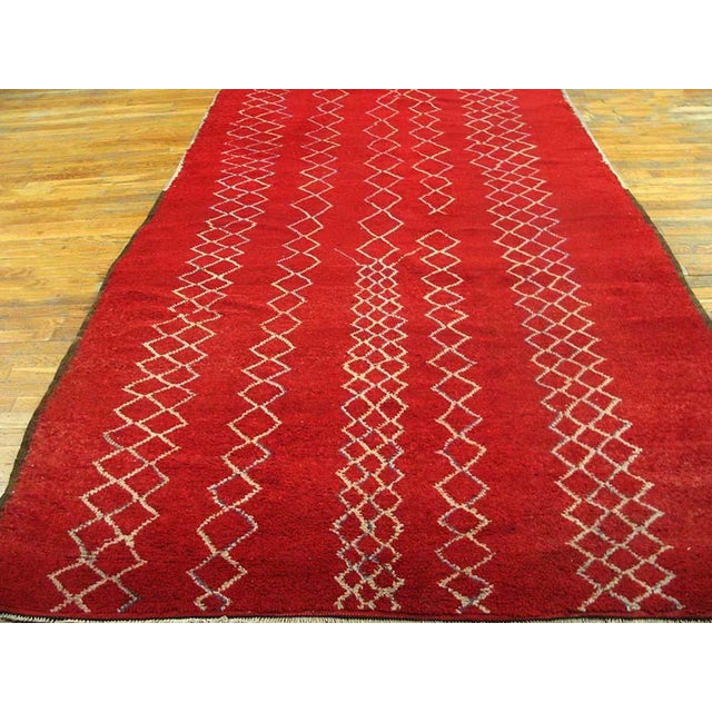 Vintage Moroccan Beni Ourain Carpet 5'10" x 13'3" - 180 x 405 cm Vintage Moroccan - Rabat Moroccan 1950s Rug, Country of...