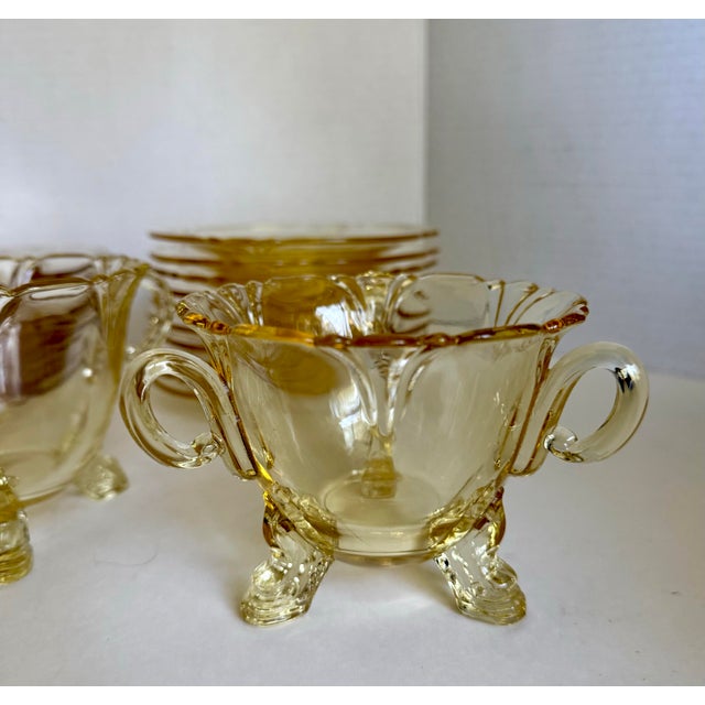 Depression Era Heisey Empress Sahara Yellow Glass Dinnerware Collection, 25 Pieces For Sale In Los Angeles - Image 6 of 12
