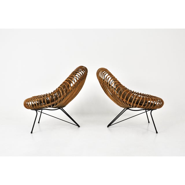 Set of Lounge Chairs attributed to Janine Abraham & Dirk Jan Rol for Rougier, 1950s For Sale - Image 4 of 13