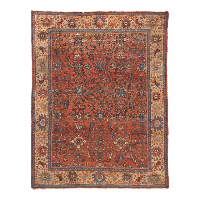 Rustic Antique Persian Mahal Rug - 08'01 X 10'06 For Sale