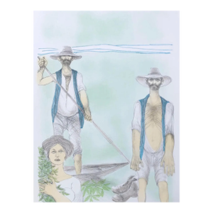 1960s Giuseppe Motti Boatmen Lithograph