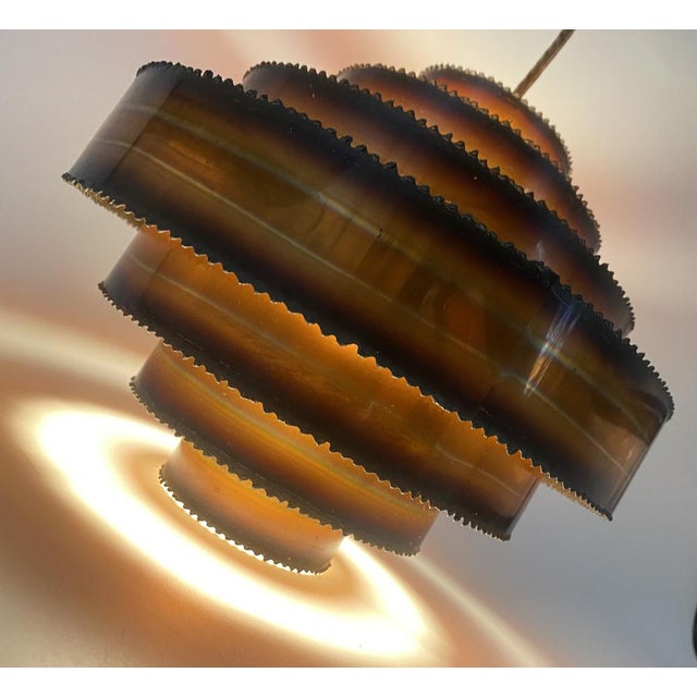 Brutalist Brutalist Flamed Copper Pendant Lamp by Svend Aage Sörensen for Holm-Sorensen & Pedersen, Denmark, 1960s For Sale - Image 3 of 8