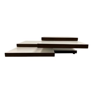 Italian Postmodern Tiered Rotating Swivel Square Coffee Table For Sale