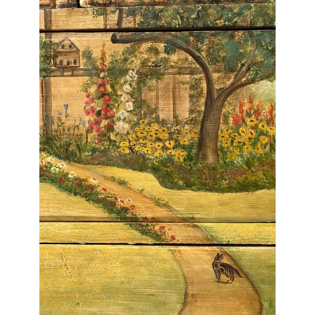 Hand-Painted Cottage Landscape Chest of Drawers, 19th Century For Sale - Image 9 of 18