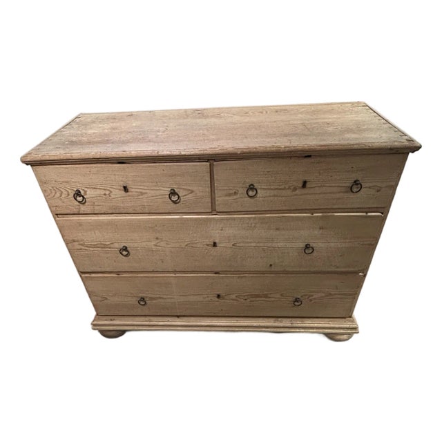 19th Century English Natural Pine Chest of Drawers For Sale