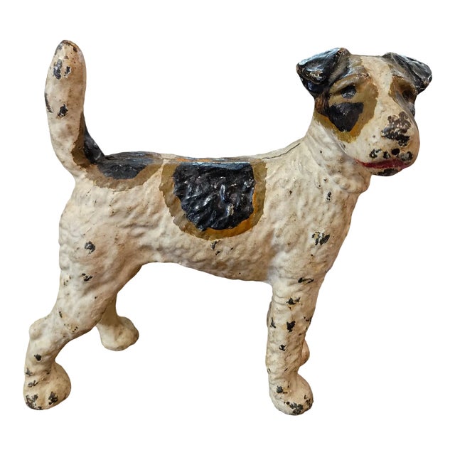 Vintage Hubley Cast Iron Fox Terrier Doorstop For Sale
