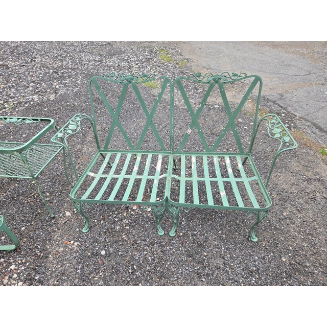 Vintage Woodard Wrought Iron Patio Set - 4 Pieces For Sale - Image 11 of 12