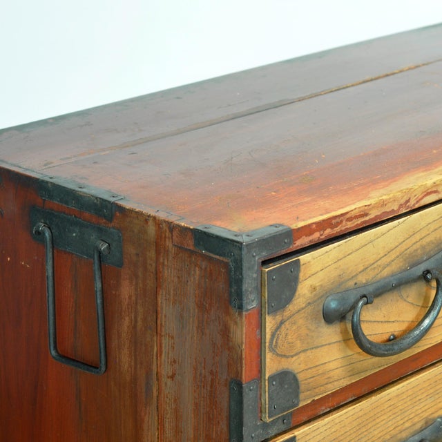 Wood Japanese Tansu Chest of Drawers, 1870 For Sale - Image 7 of 18