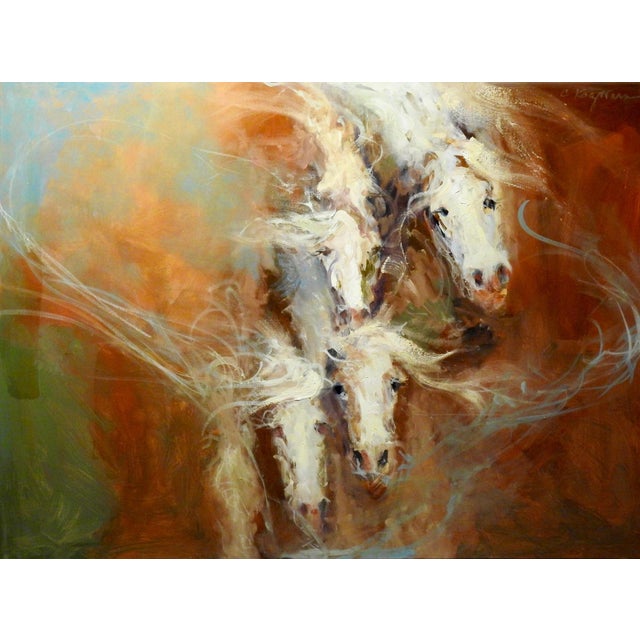 Expressionist Oil Painting, "Iv" Horses Dissipating For Sale - Image 11 of 12