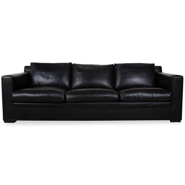 Leather Three-Seater Black Sofa from Minotti For Sale - Image 12 of 12