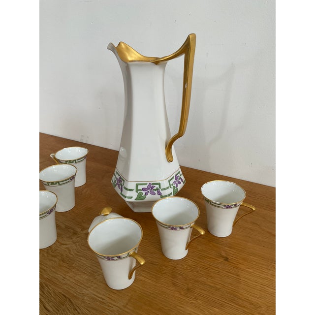 1960s Raynaud (Raynaud & Co.) Limoges Chocolate/Coffee Set - 7 Piece For Sale - Image 13 of 17