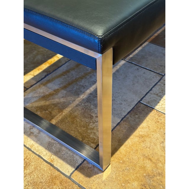 Pair of Contemporary Aramith Fusion Stainless Steel & Leatherette Benches For Sale - Image 12 of 12