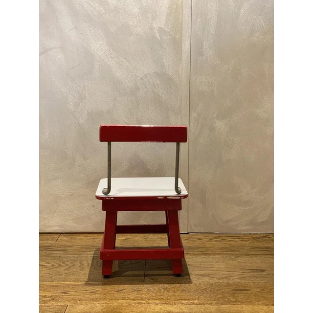 Mid-Century Modern Italian Nursery School Desk with Chair, 1950s, Set of 2 For Sale - Image 3 of 9