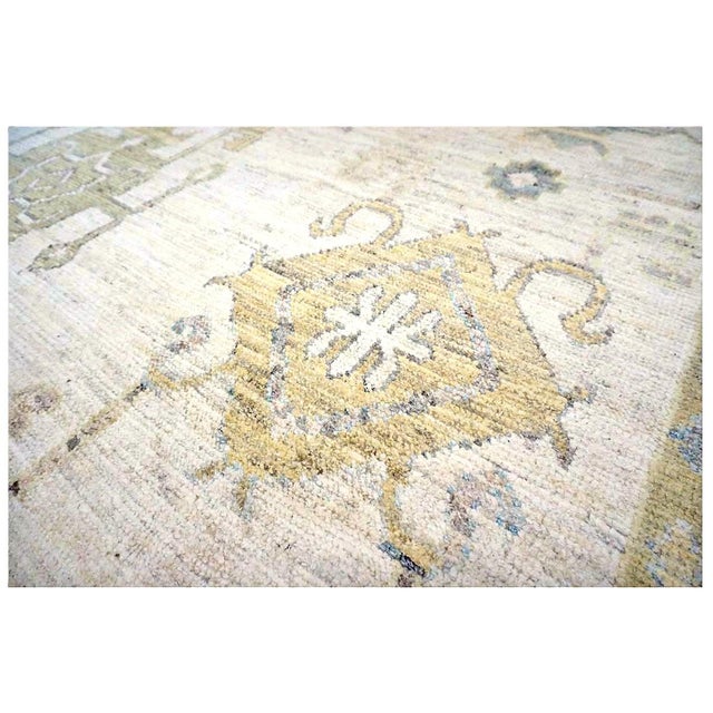 Textile 21st Century Turkish Oushak Wool 9x13 Olive, Charcoal & Ivory Handmade Area Rug #1144138 For Sale - Image 7 of 9