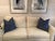 Thibaut Contemporary Thibaut Down-Filled “Chamomile” in Navy Pillows - a Pair For Sale - Image 4 of 5