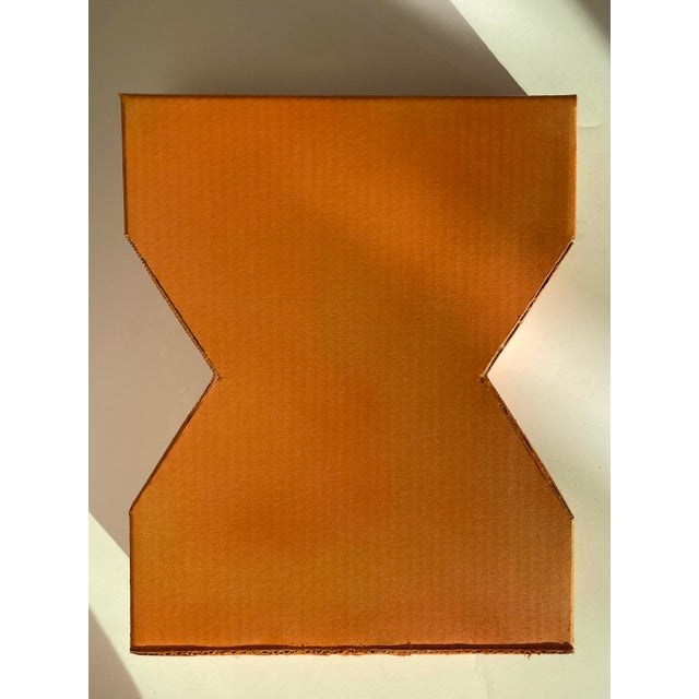 Cardboard Sculpture in Muted Orange For Sale - Image 4 of 5