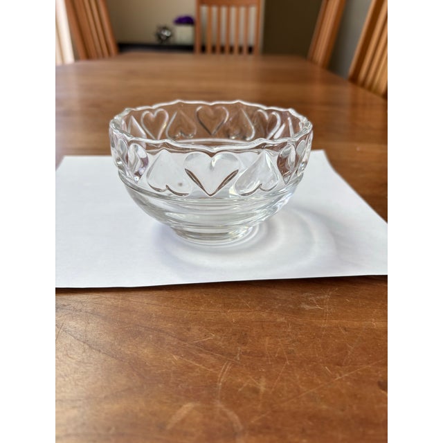 Tiffany and Co. Tiffany Crystal Glass Bowl-Heart Design For Sale - Image 4 of 7