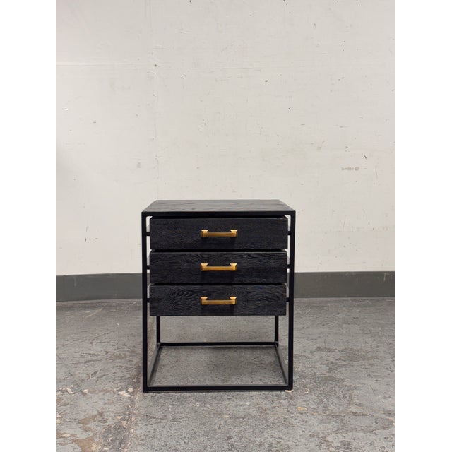 Design Plus Gallery presents a Three Drawer Side Table by an unknown brand. The case is wrapped in black wood veneer and...