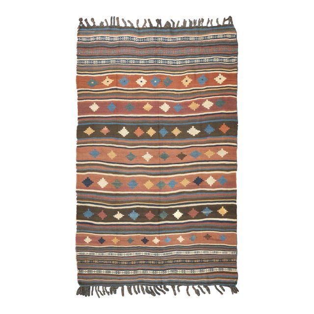 Fine Antique Persian Qashqai Kilim Rug 5'5'' X 8'2'' For Sale