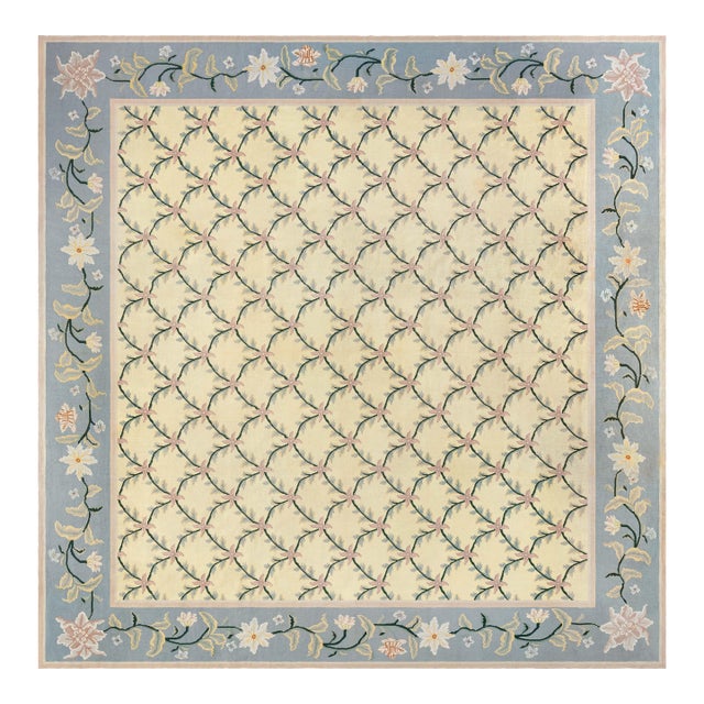 One-of-a-kind Vintage Portuguese Needlepoint Carpet For Sale