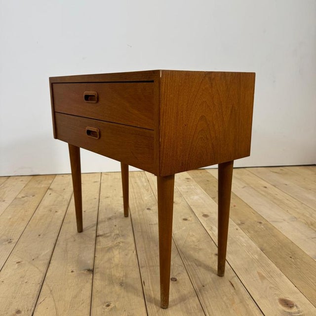 Brown Danish Teak Nightstand with Two Drawers, 1960 For Sale - Image 8 of 9