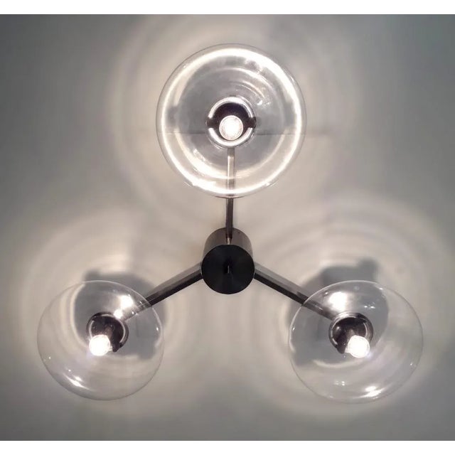 Not Yet Made - Made To Order Tre Satin Black Nickel and Clear Glass Flush Mount by Fabio Ltd For Sale - Image 5 of 7