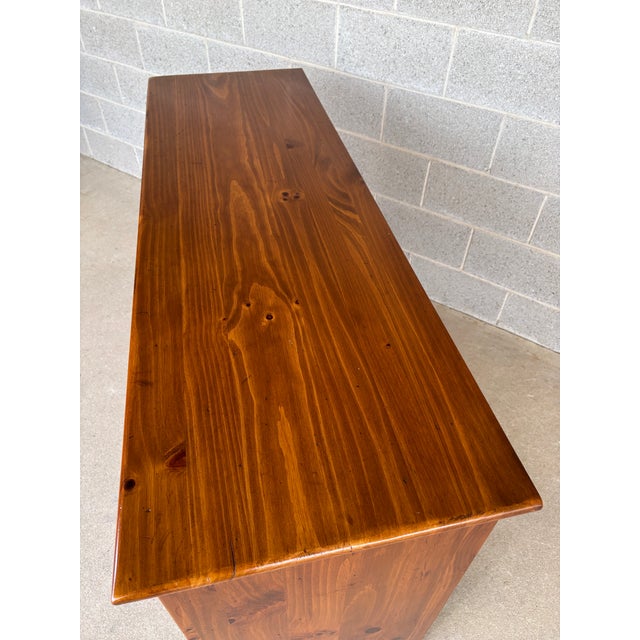 Wood Ethan Allen Country Craftsman Shaker Style 6 Drawer Pine Dresser & Mirror For Sale - Image 7 of 12