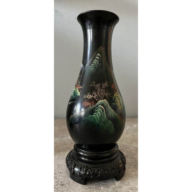 1980s Chinese Hand-Painted Foochow Vases- a Pair For Sale In Jacksonville, FL - Image 6 of 10