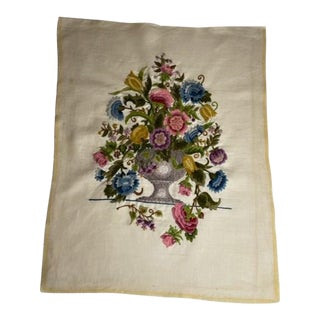 Vintage Crewel Textile Remnant For Sale