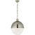 Modern Thomas O'Brien for Visual Comfort Signature Hicks Extra Large Pendant in Antique Nickel with White Glass For Sale - Image 3 of 4