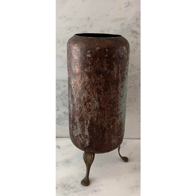 Early 20th Century Antique Copper Brass Planter For Sale - Image 5 of 9