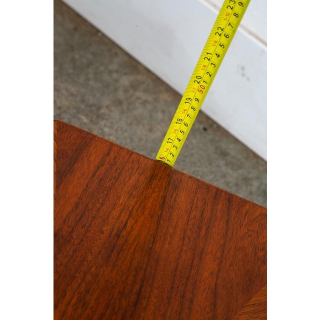 1960s Mid Century Modern End Table Side Lane Octogon Nightstand Danish Walnut MCM 60s For Sale - Image 10 of 11