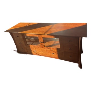 Hardwood Artisans Waterfall Tv Console For Sale