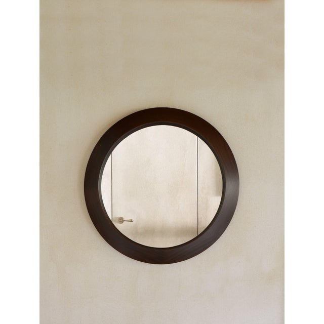 Round Wood Wall Mirror For Sale - Image 6 of 6