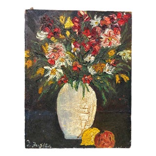 Y. Fujita, Flowers Ikebana, 1966, Oil on Canvas For Sale