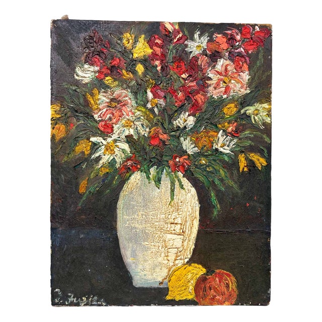 Y. Fujita, Flowers Ikebana, 1966, Oil on Canvas For Sale